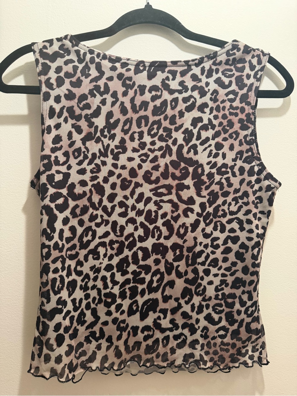 Leopard Print Sleeveless Tank Top in Brown